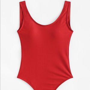Red One Piece Bathing suit
